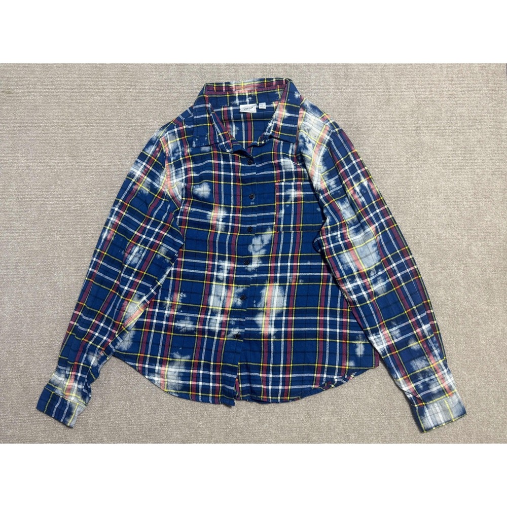 Disney Winnie the Pooh Shirt Mens Large Blue Plaid Button Up Flannel Graphic